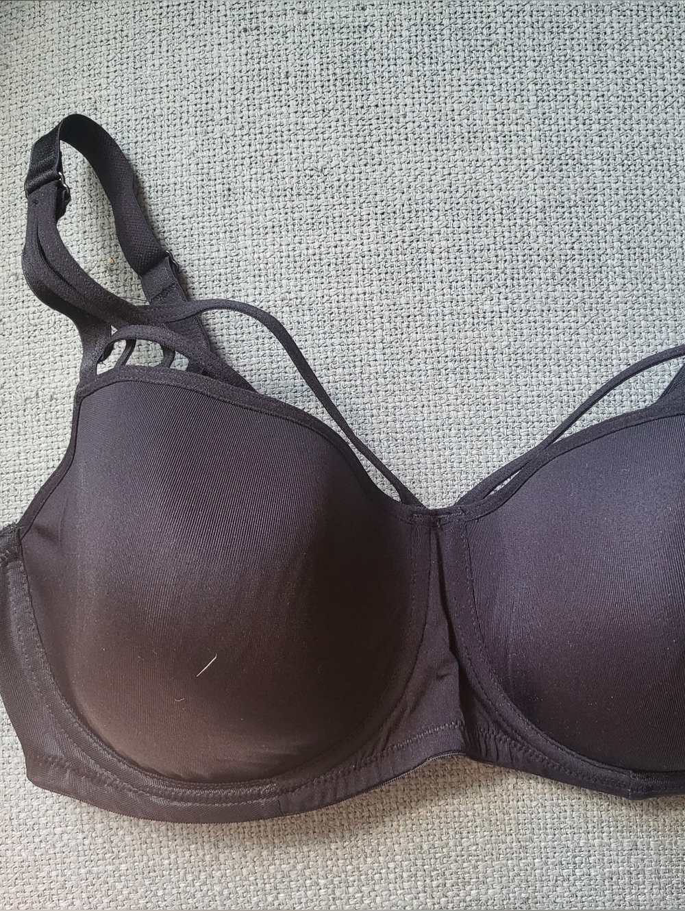 Everyday T-Shirt Bra with Decorative Straps - Black